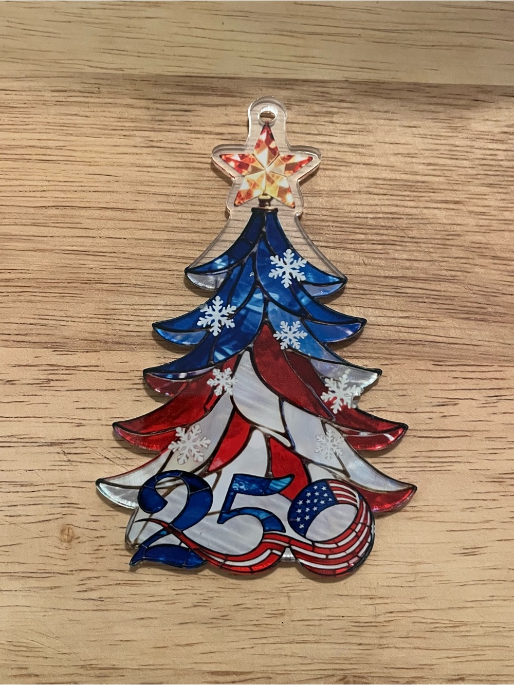 250th Anniversary USA Acrylic Ornament 4.5”